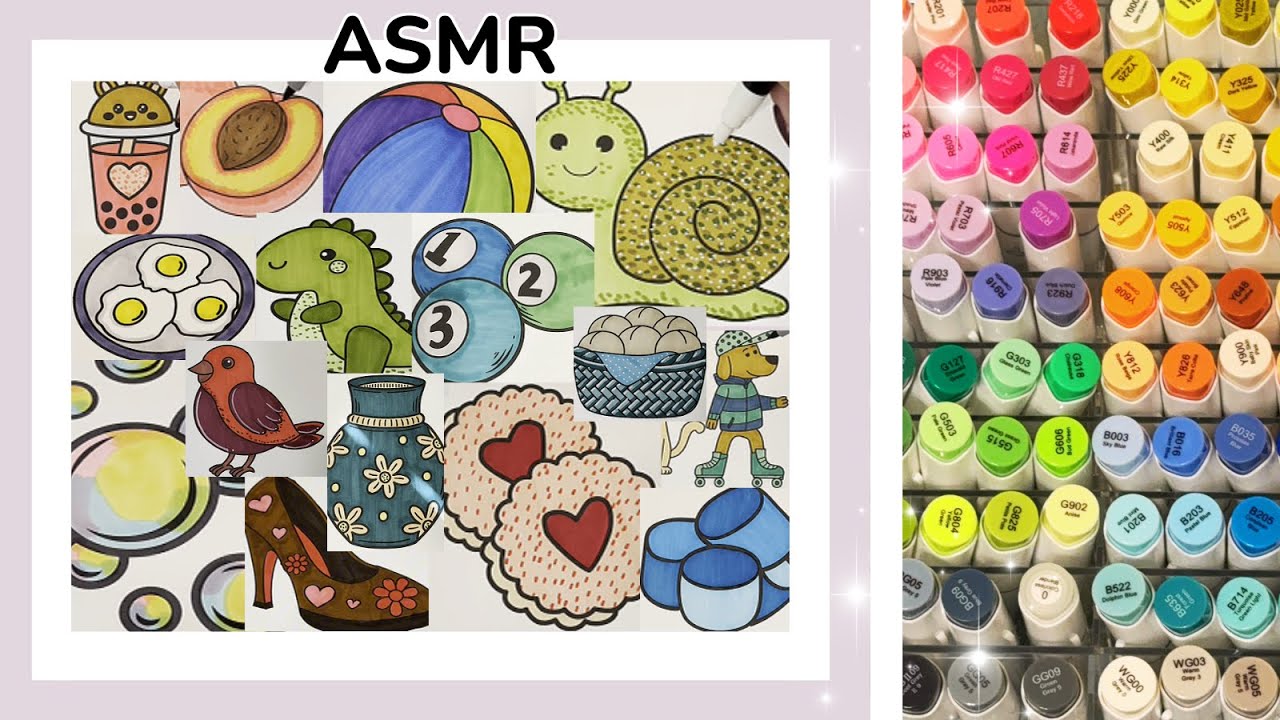 Satisfying November Coloring Moments ASMR Marker Sounds for Stress Relief (Compilation)