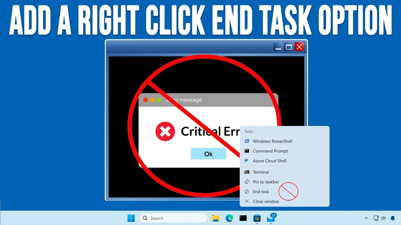 How to Add an End Task Right Click Taskbar Option in Windows 11