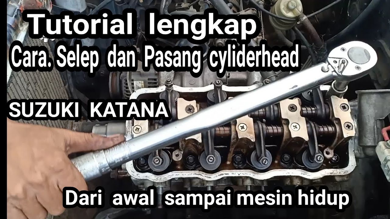 Selep dan pasang cylinderhead Suzuki katana untuk pemula #bayuputramotor