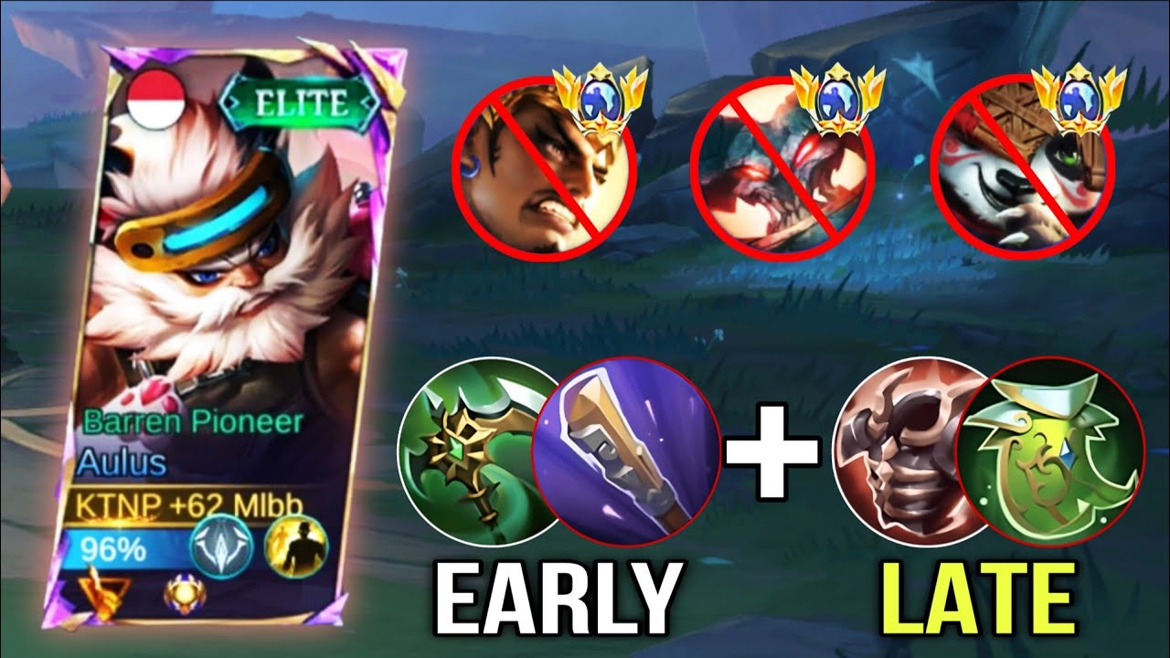 AULUS EXP LANE NEW BEST BUILD AND EMBLEM FOR EARLY TO LATE GAME!! (must try)