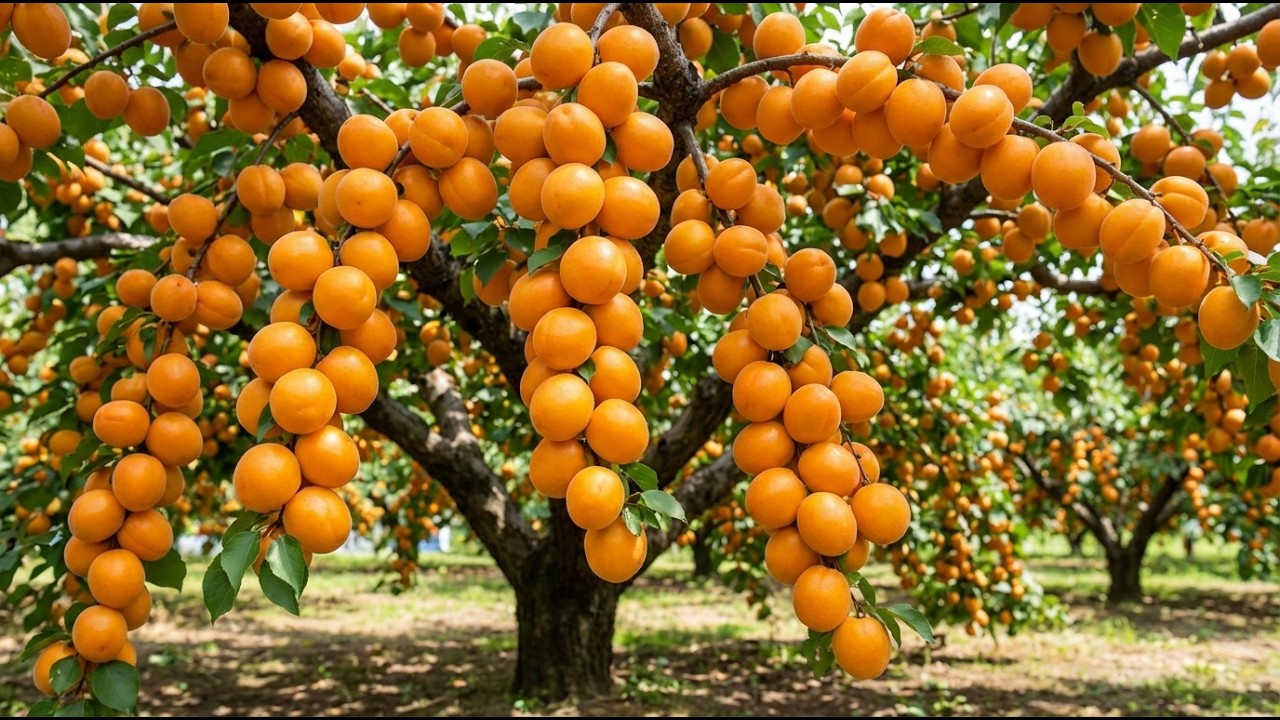 How Aprium Is Grown – From Flowering to Giant Ripe Aprium Fruits on the Tree