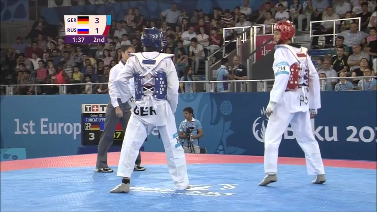 Taekwondo WTF. Baku 2015 European Games. Quarterfinal. M-58. Tuncat-Irgaliev.