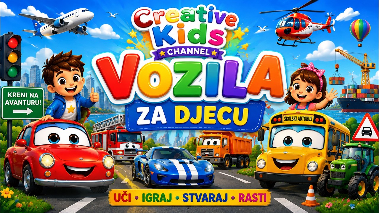 VOZILA ZA DJECU | UČIMO VOZILA i ZVUKOVE | AUTIĆI ZA DJECU