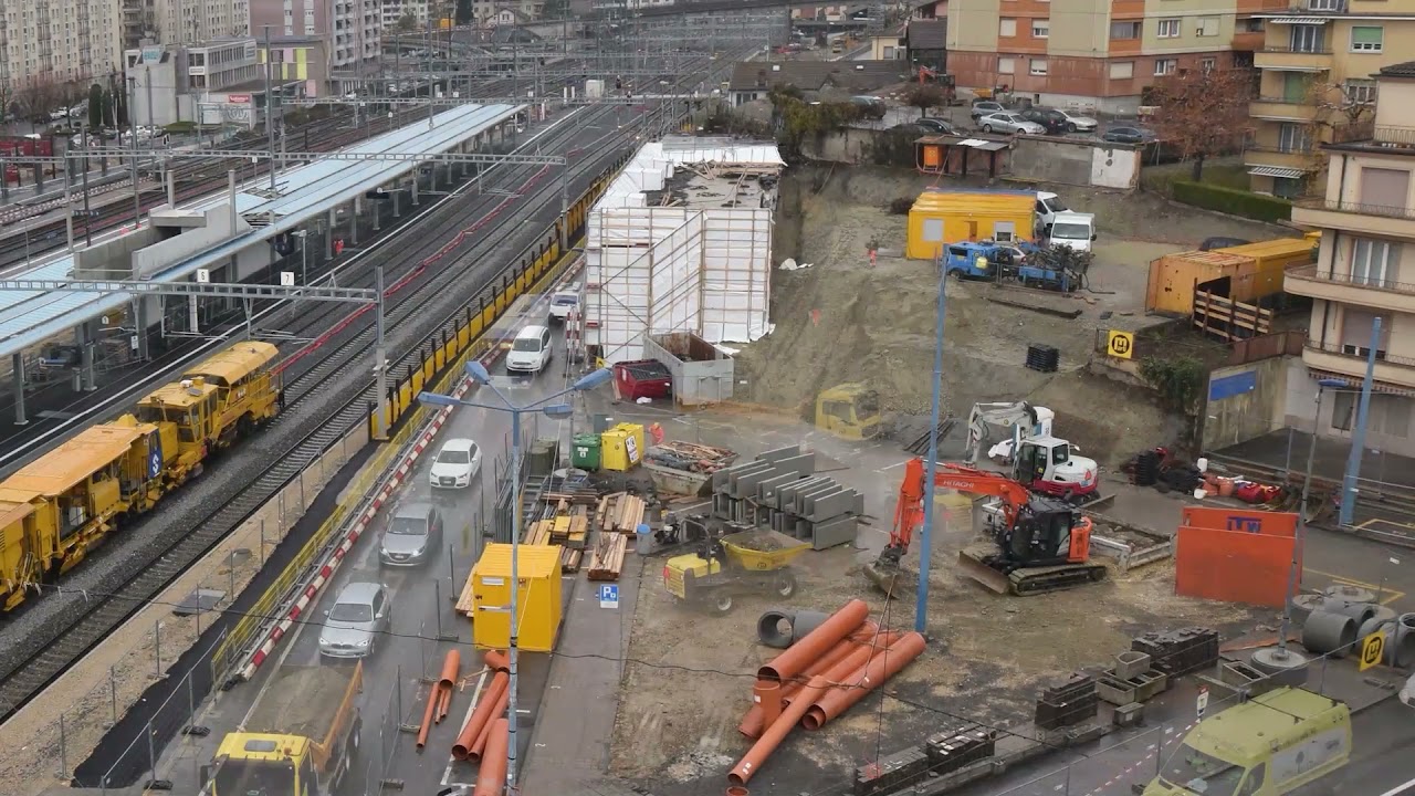 Timelapse construction de la passerelle de la gare de Renens - Suisse