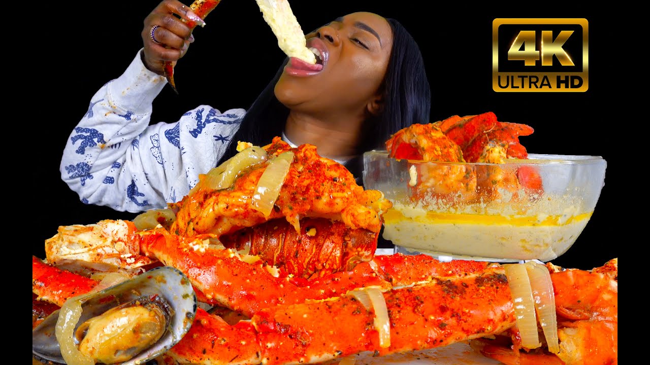 KING CRAB SEAFOOD BOIL MUKBANG |SEAFOOD ALFREDO MUKBANG| LOBSTER TAIL MUKBANG