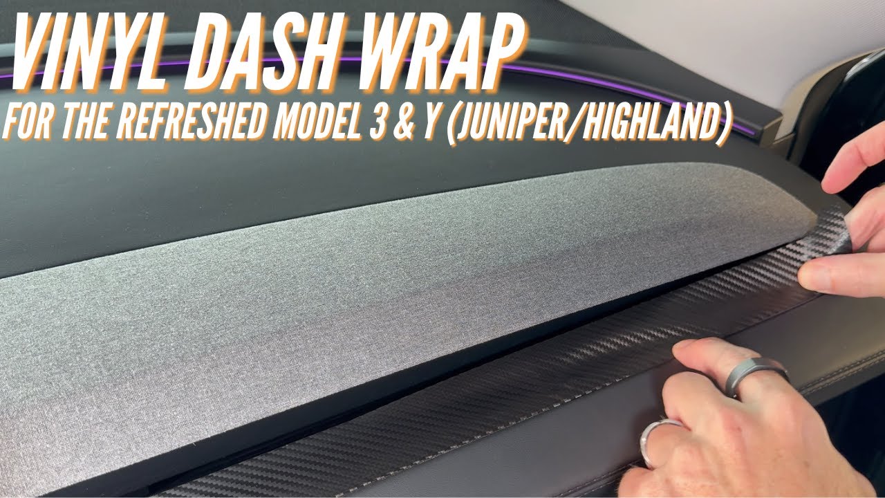 Vinyl Dash Wrap for the Refreshed Tesla Model 3 & Y (Highland/Juniper)