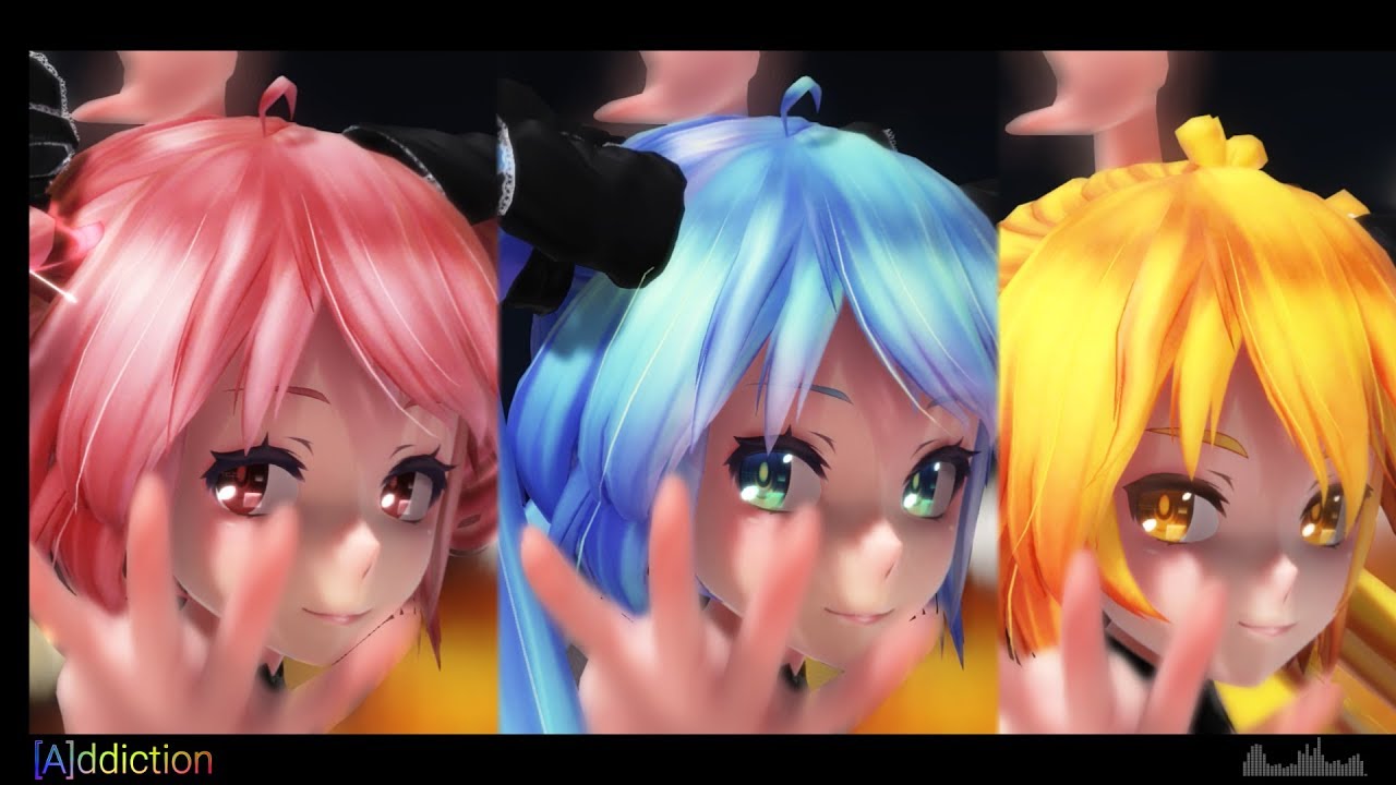 【MMD】ミク、テト、ネルで [A]ddiction【Tda Miku Teto Neru】(4K UHD)