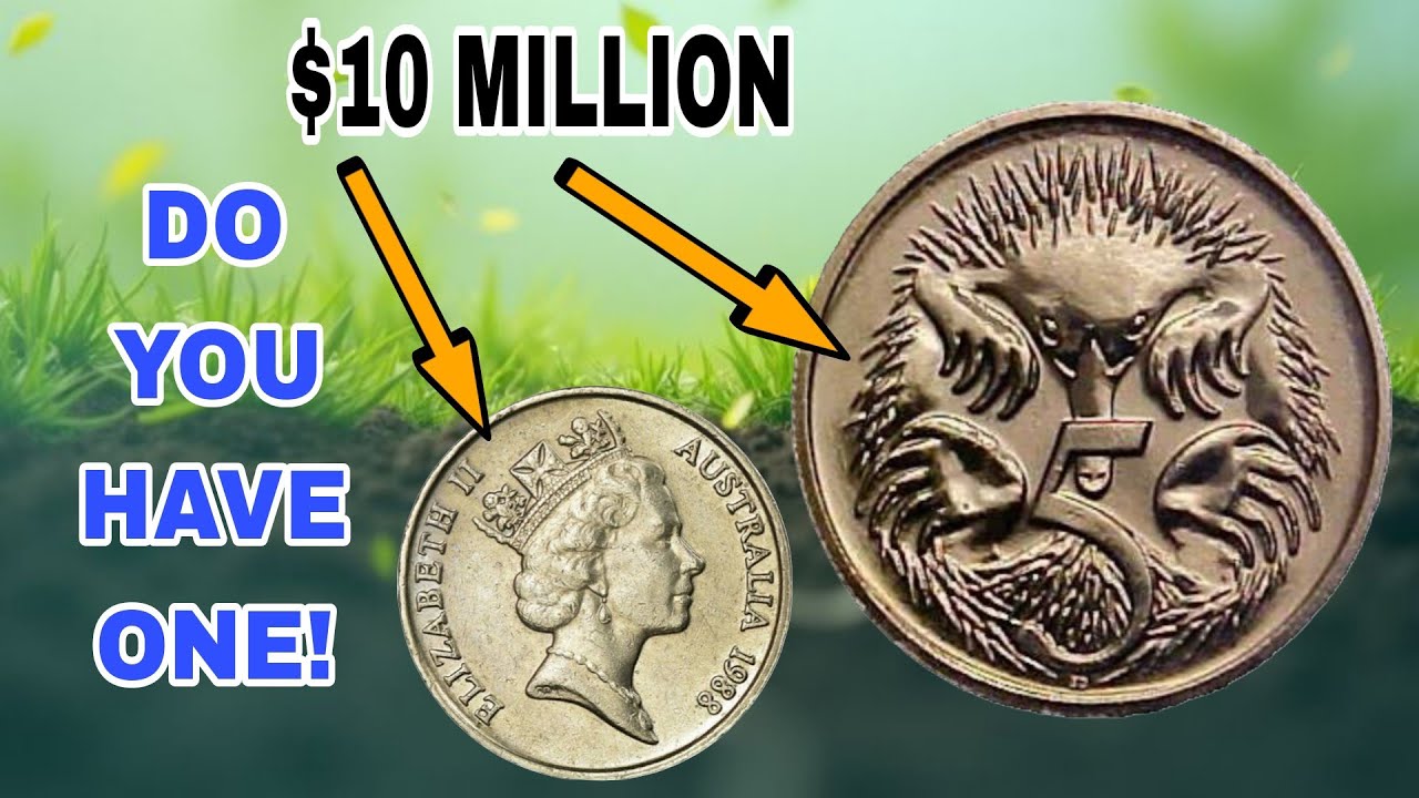 Ultra Rare Australian 5 cent coins 1988 .1989 valuable coins to look for worth money $10 million. 