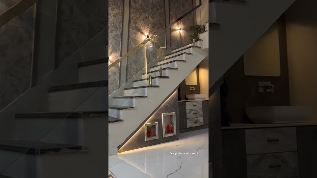 Luxury stair case side wall design ideas for your beautiful home interior 🏡