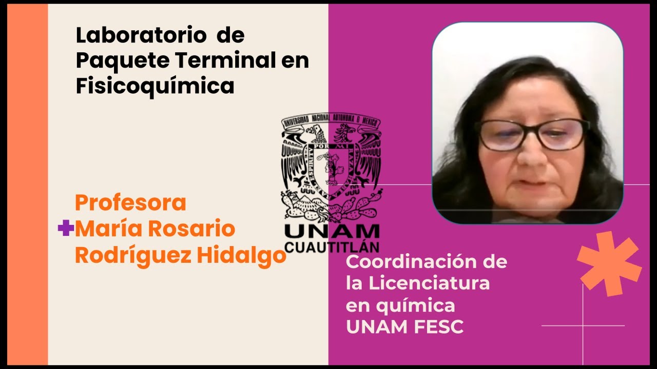 Laboratorio de Paquete Terminal de Fisicoquímica Mtra. Rosario Rodríguez Hidalgo. Lic Química FESC