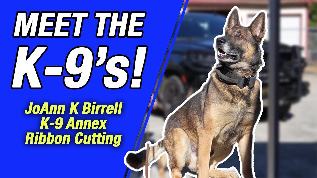 Ribbon cutting for the JoAnn K Birrell Police K9 Annex