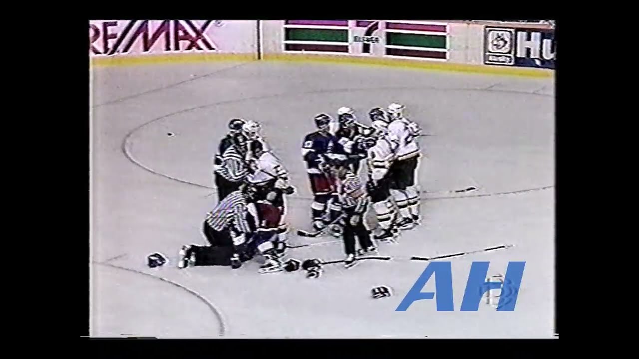 NHL Apr. 1, 1994 Vancouver Canucks v Winnipeg Jets (R) Jose Charbonneau v Tie Domi (R)