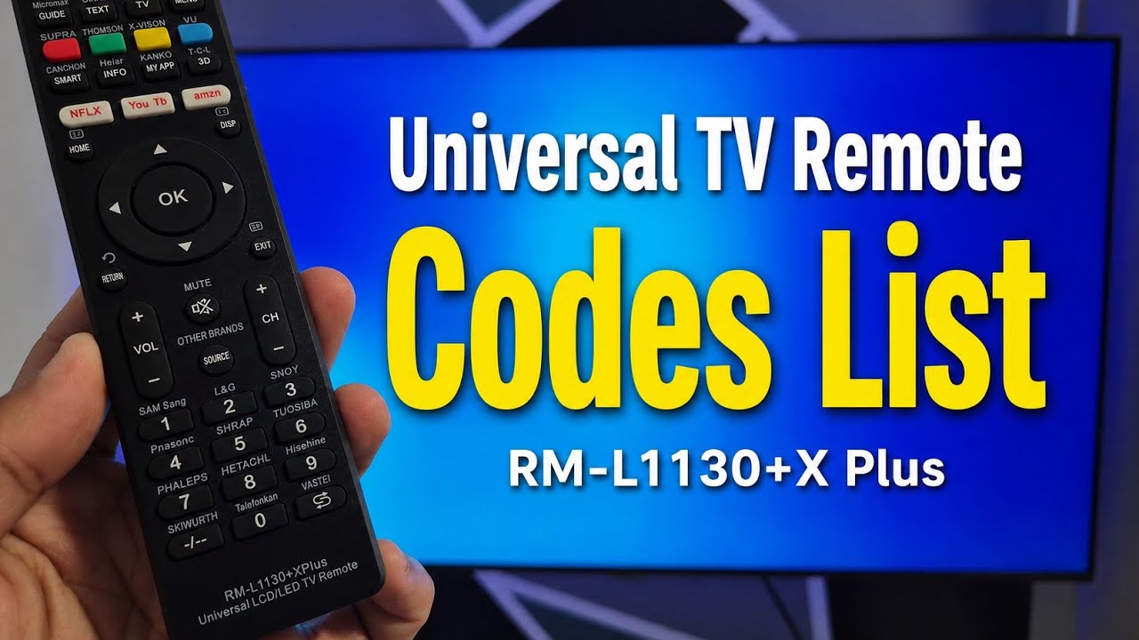 Universal LCD/LED TV Remote Codes List | RM-L1130+X Remote Control Codes For Setting [New]