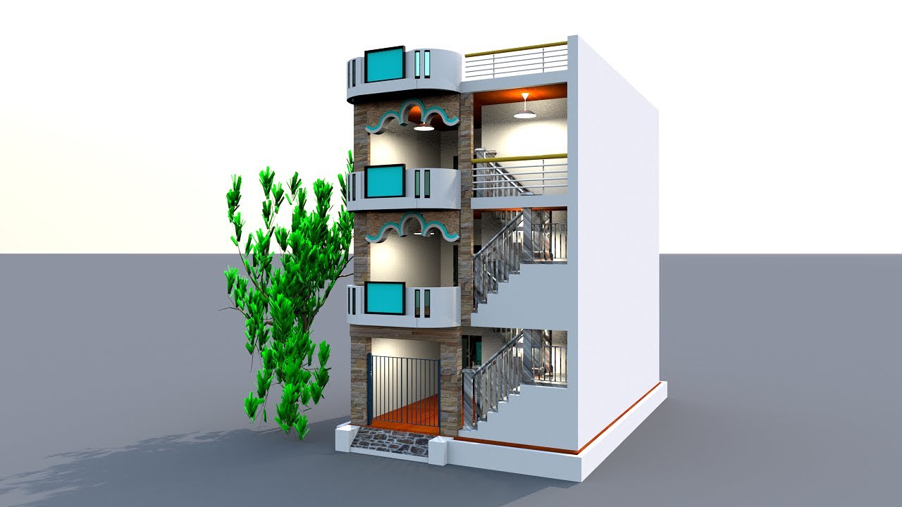 2 Bedroom House design low budget , Ghar ke nakshe with Car parking