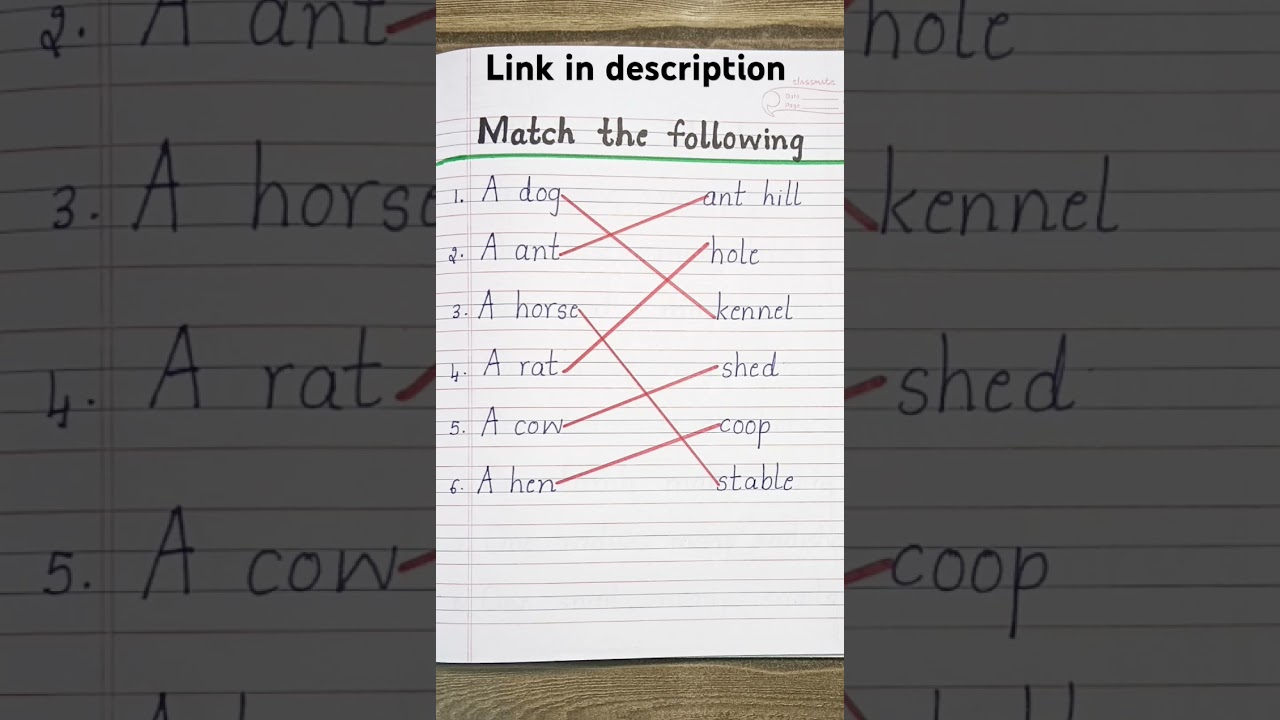 Match the following