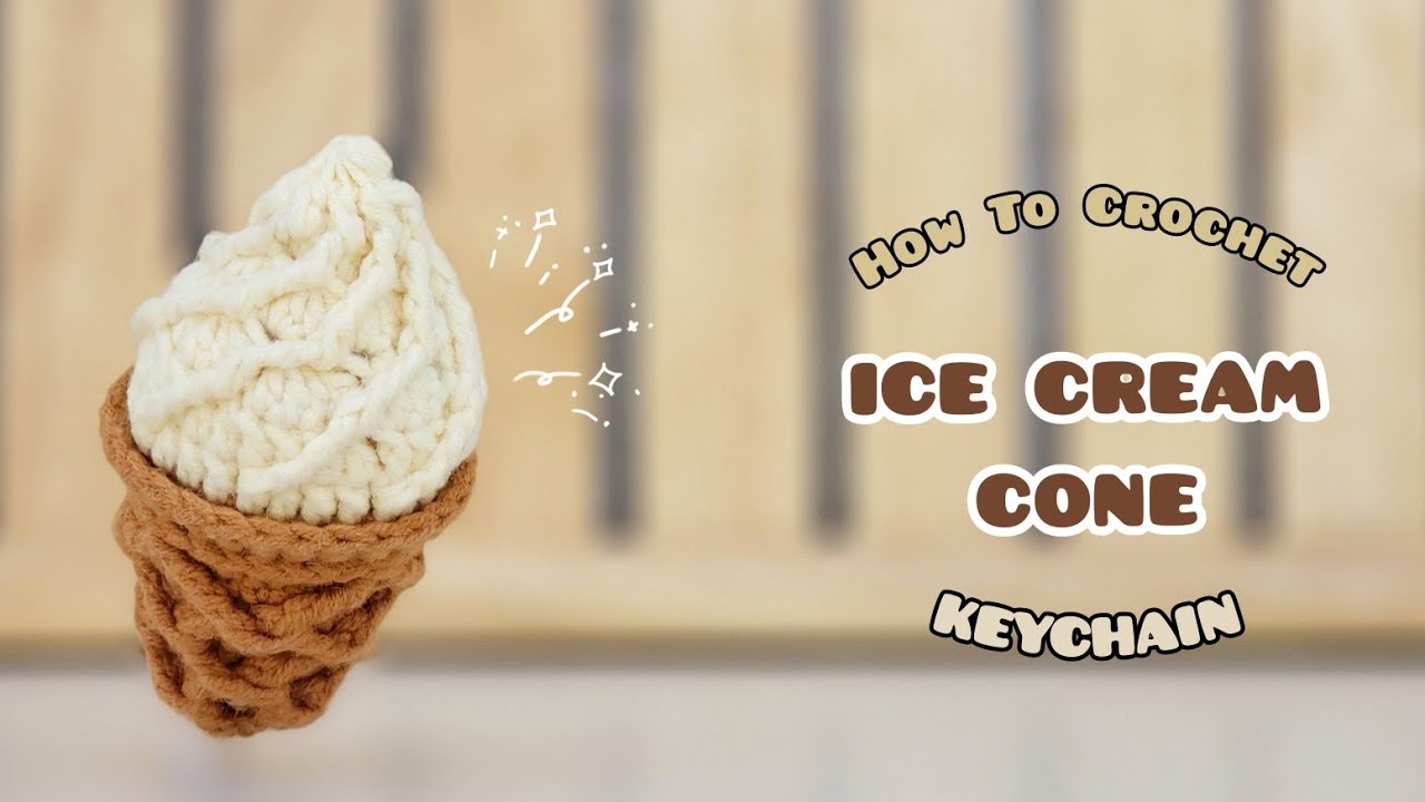 Crochet Ice Cream Cone Keychain | Amigurumi Tutorial | SpringDay DIY