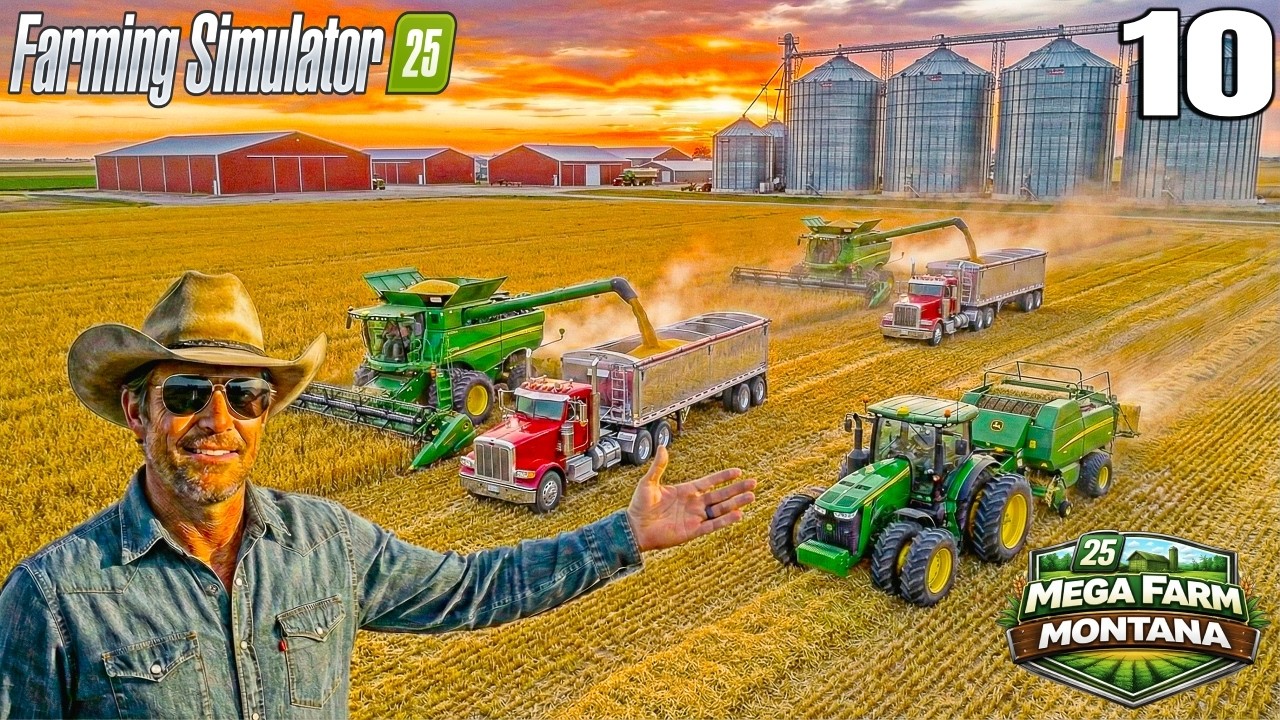 THE BIG 10! 🚜 277-Acre Soybean Harvest & Double S670 Action!│FS25│MEGA FARM│Timelapse #10