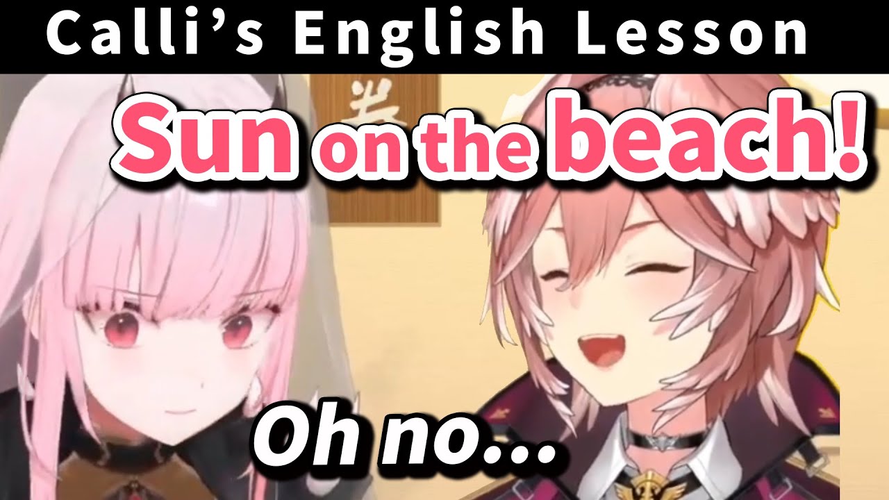 Calli's beautiful English Lesson with Lui【Hololive Clip/Lui Takane/Calliope Mori/holoX】
