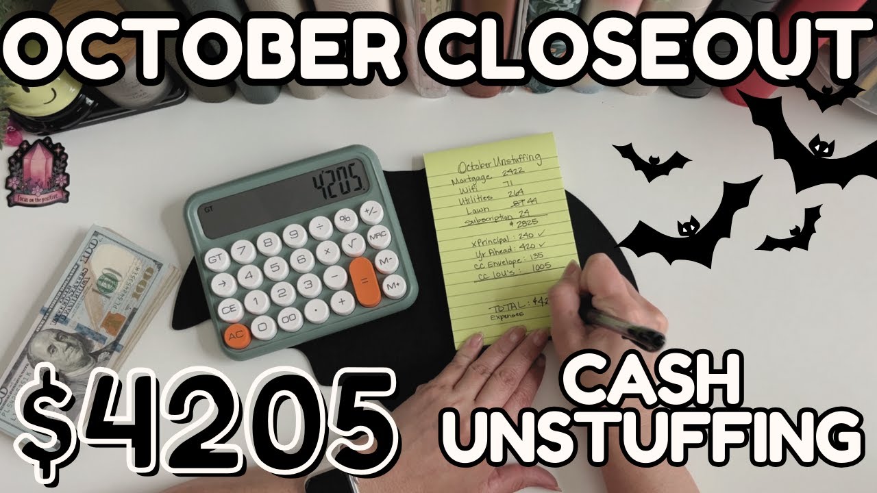 🥑 Budget Closeout + Monthly Cash Unstuffing $4205 | October 2024 | Single Income