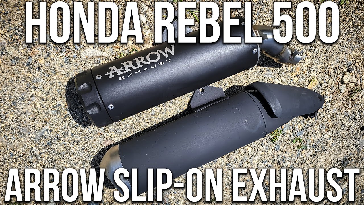 Honda Rebel 500 - Stock vs Arrow Slip-On Exhaust Comparison Sound Test