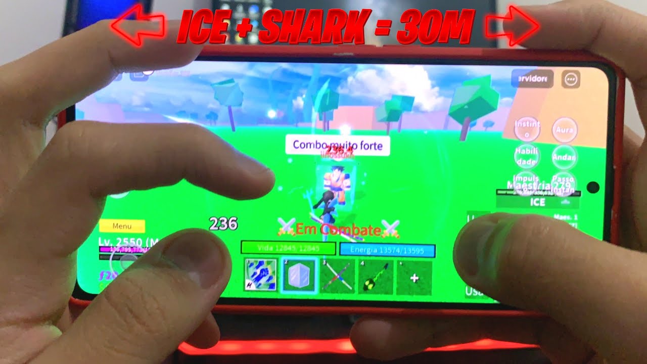 HANDYCAM MOSTRANDO MINHAS MÃOS JOGANDO PVP BLOX FRUITS - MOBILE ICE USER