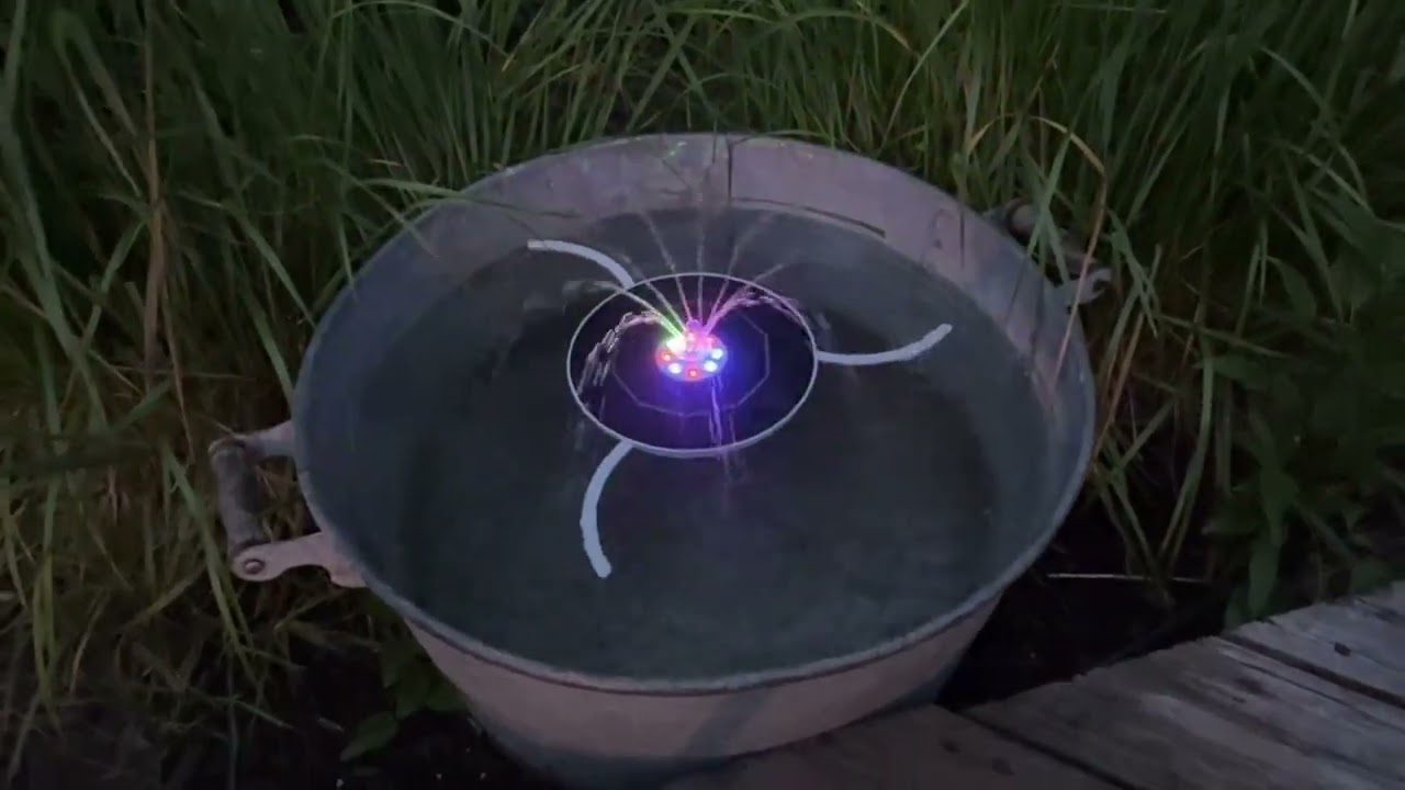 AISITIN 8W Solar Water Fountain with Colorful LED Lights & 3000mAh Rechargeable Battery Review
