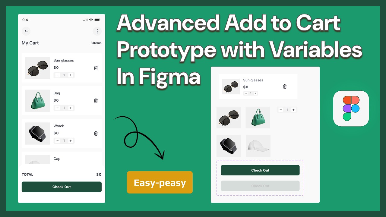 Figma Variables | Advanced Add to Cart Prototype Tutorial In Figma