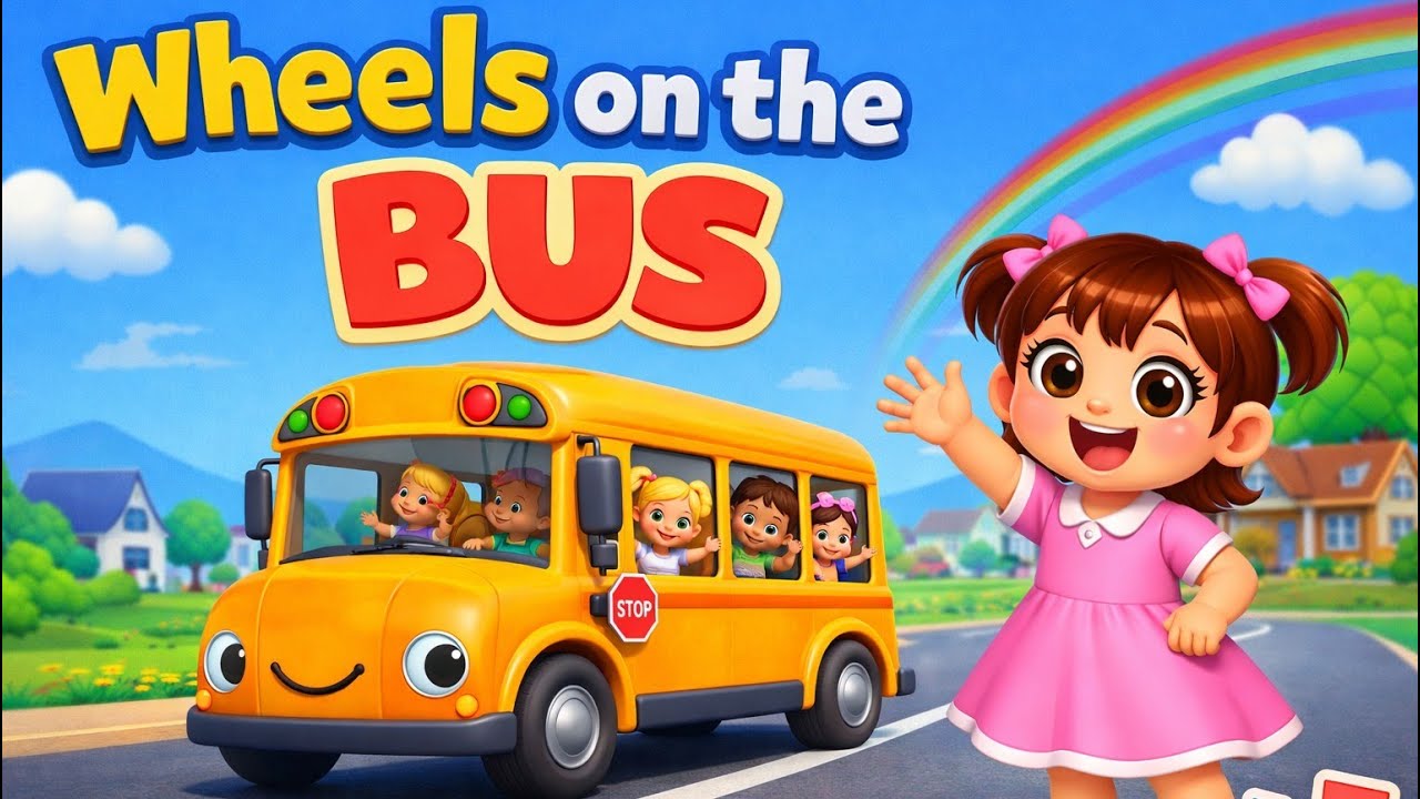 [ 1 MINUTE LOOP ] Wheels on the Bus 🚌 | Classic Bus Nursery Rhymes for Kids | Pantu Nursery Rhymes