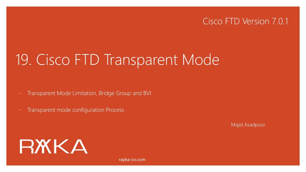 19. Конфигурация прозрачного режима Cisco FTD