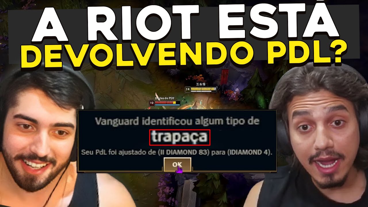 RIOT DEVOLVEU PDL DO JUKES CONTRA HACK SCRIPT, HYDROGEN GP LARANJEIRO- RENECRODILO LEAGUE OF LEGENDS