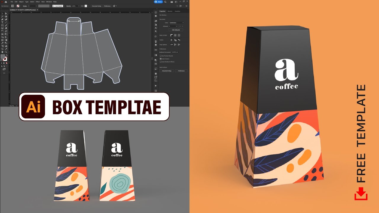 How to Box Template Design in Adobe Illustrator CC 2022 | Packaging Design Tutorials