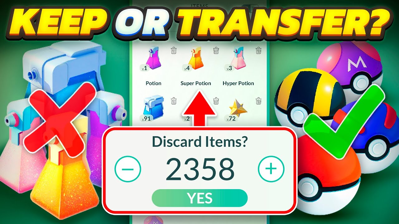Как ЛЕГКО управлять пространством в сумке для предметов (Pokémon GO)