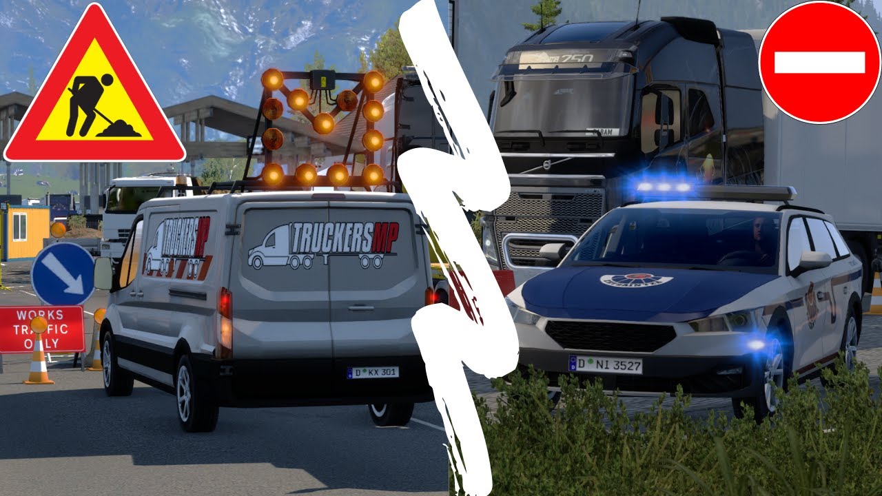 🚧ROADWORKS in the Austrian Alps | Police Patrol | TruckersMP Featured Zone | Game Moderator