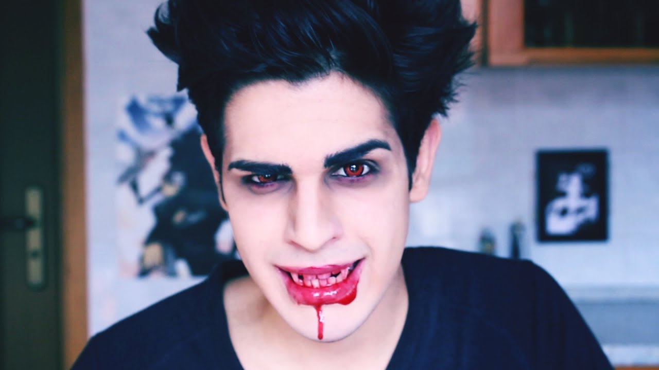 Male Vampire Emo Makeup TUTORIAL - fast and easy for HALLOWEEN