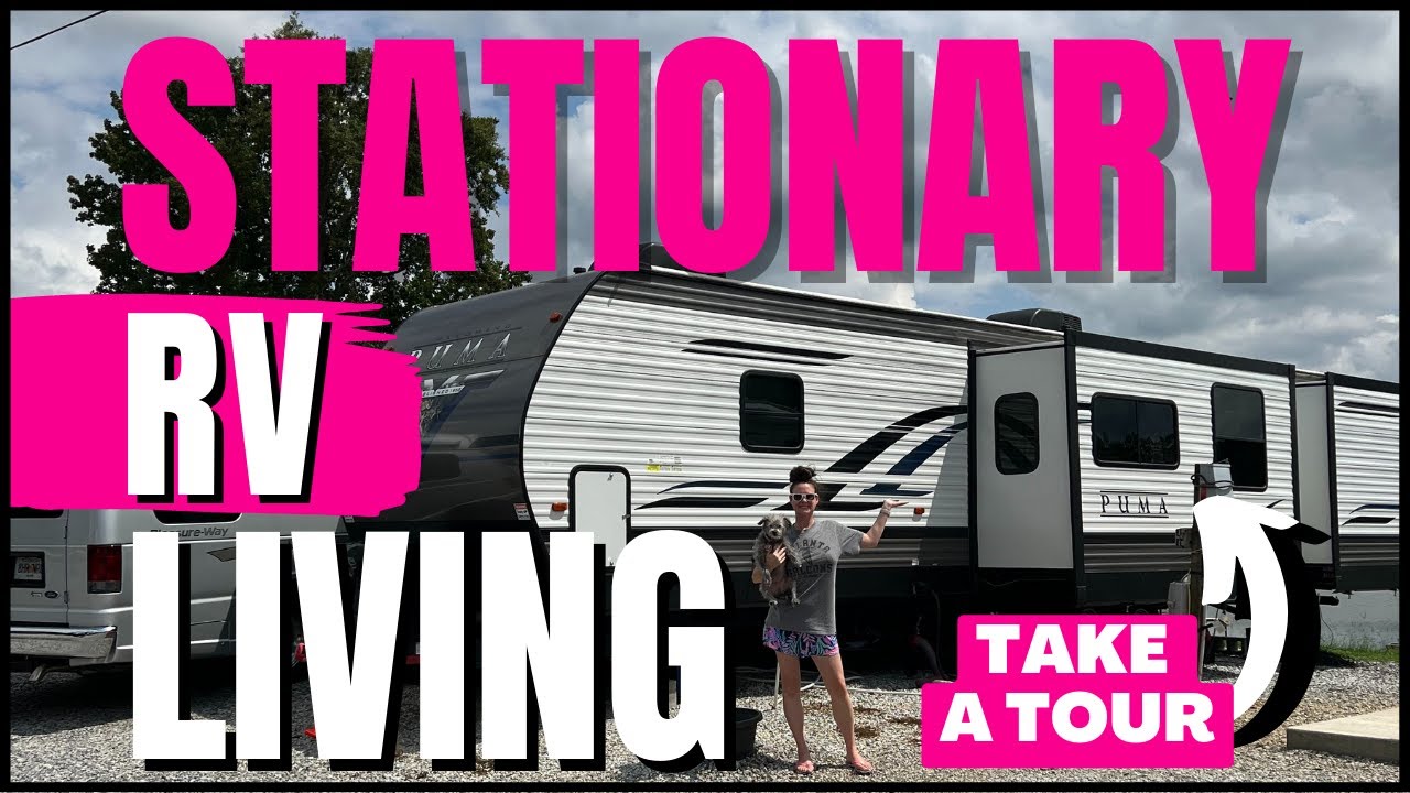 Full Time STATIONARY RV Living TOUR BTS Female Digital Nomad