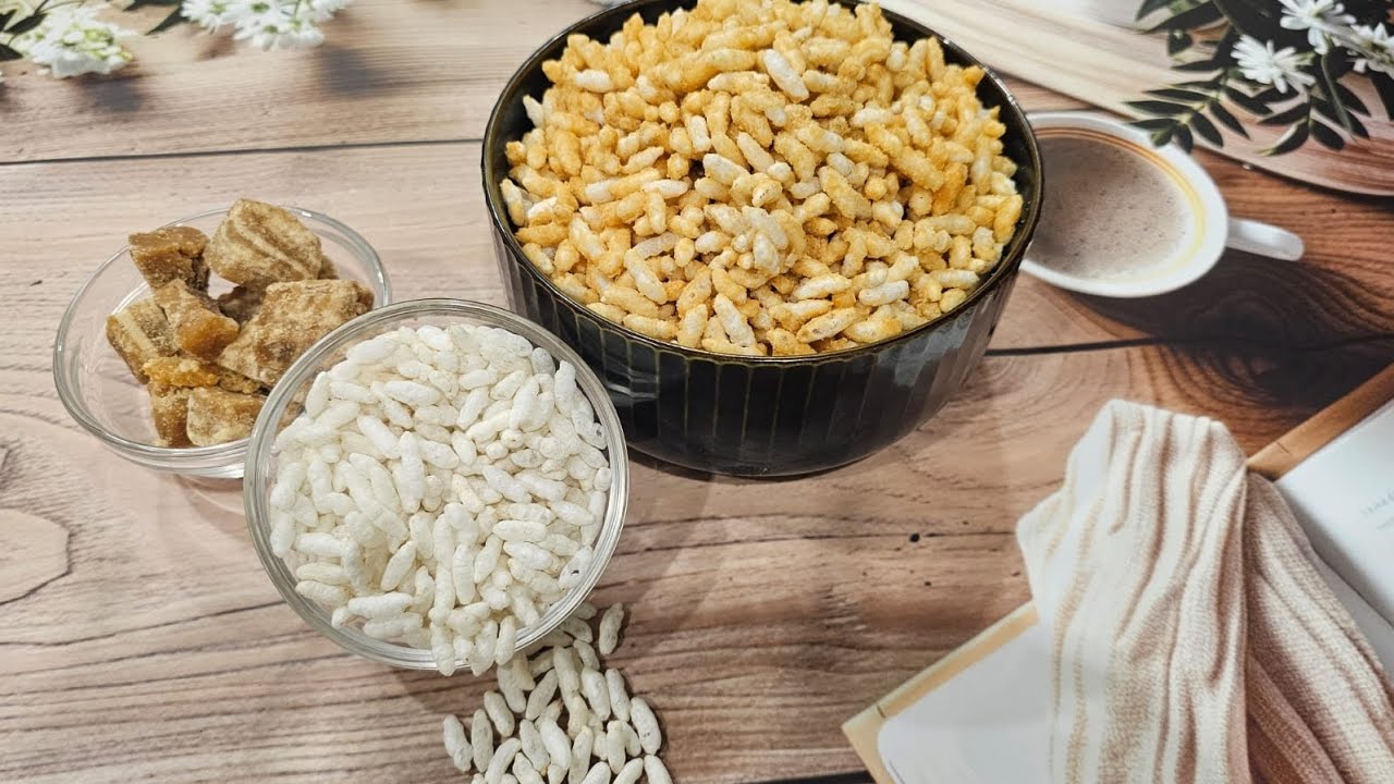 Gur vale murmure | Crispy Jaggery Coated Puffed Rice Snack | Healthy Winter Snack