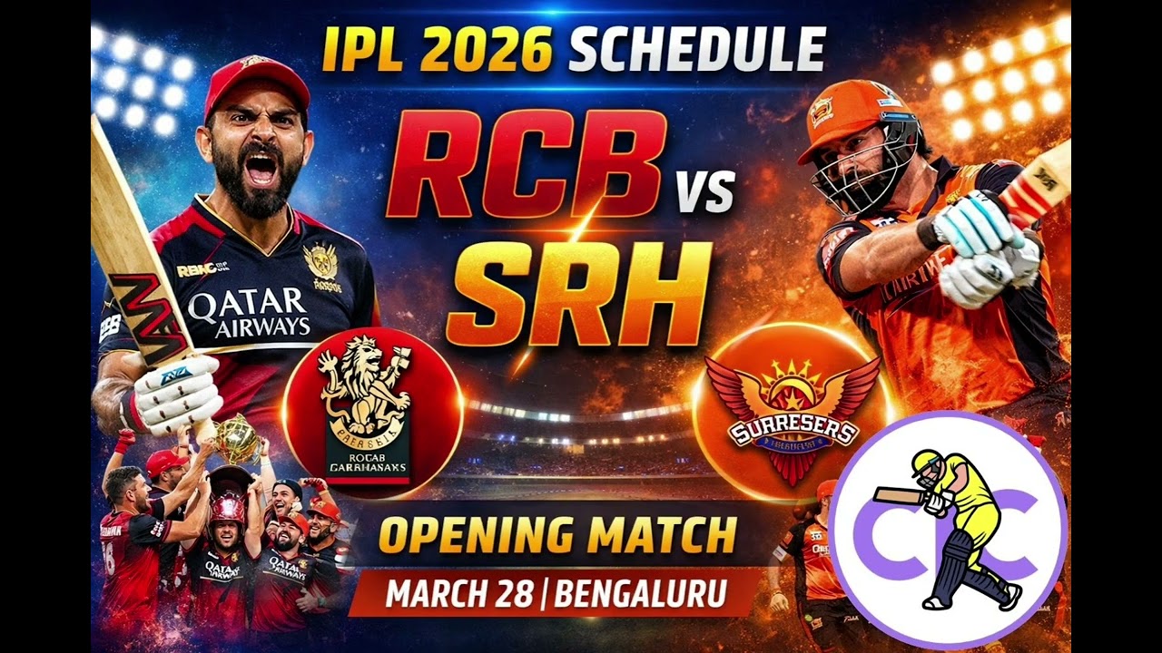 RCB VS SRH 28 MARCH  1st match ipl 2026
