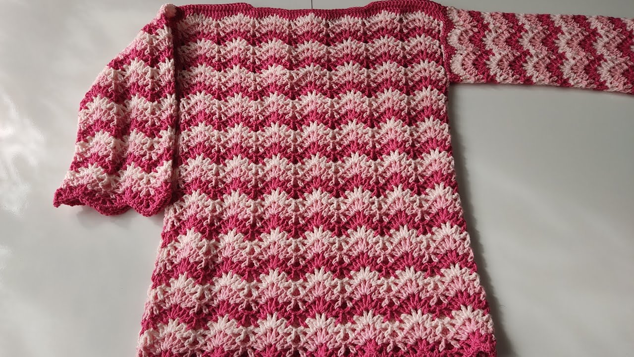 Başka Yerde Yokkk 👏🏻 Su Dalgası Modelli Bluz Yapımı 💖 #handknitting #örgü #tığişi #crochet