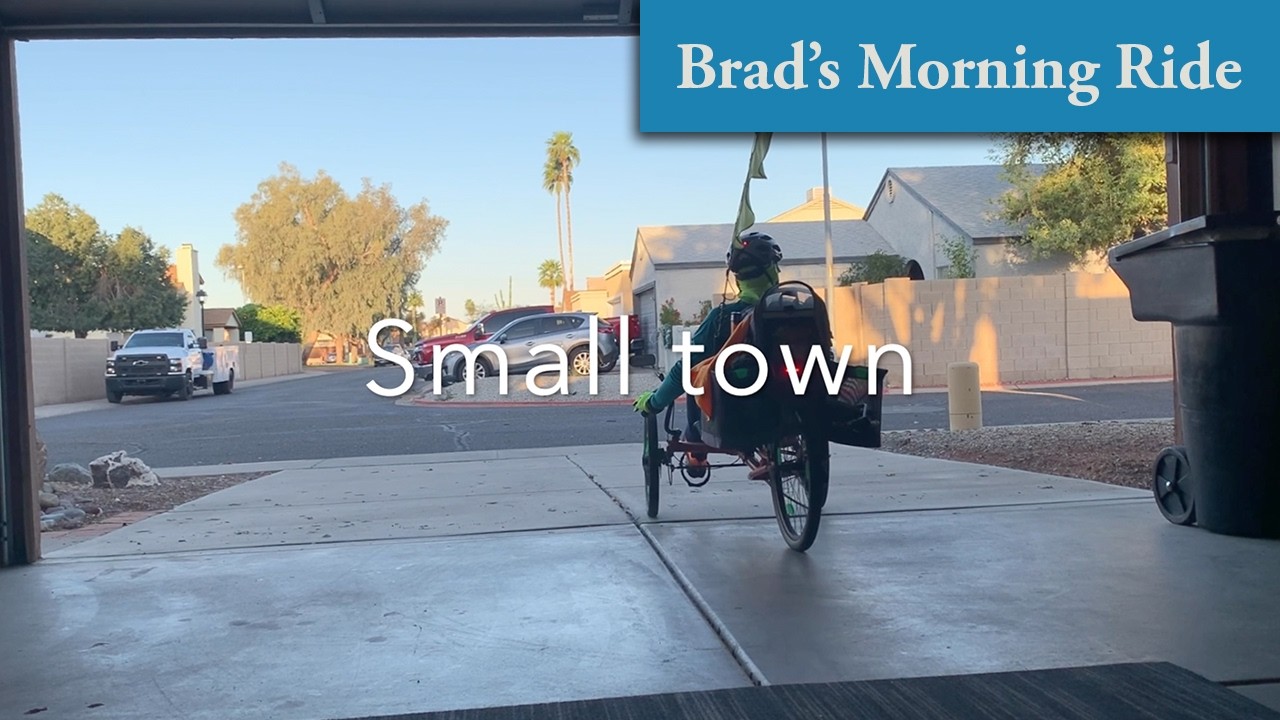 Making a small town out of a big city - point of view ride on a recumbent trike
