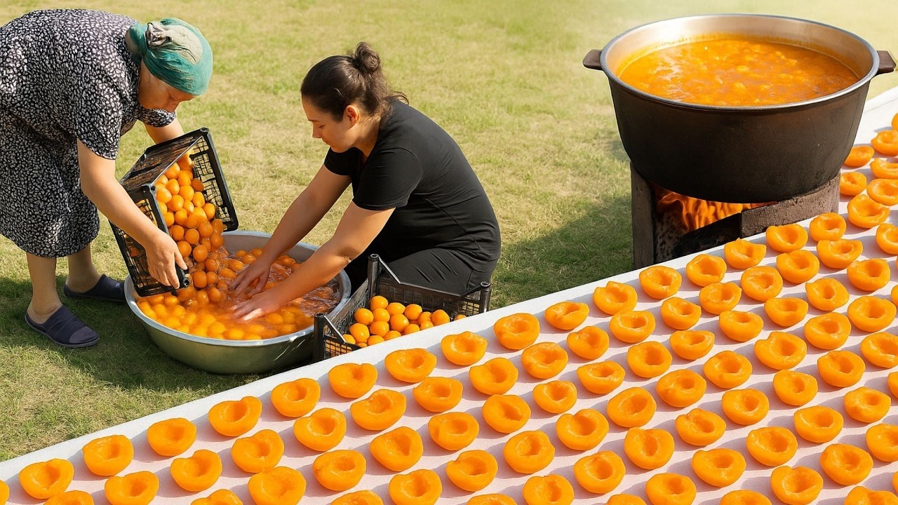 How Grandma Sun-Dries Apricots 🍑 | Village Life in Azerbaijan & Homemade Apricot Jam (LIVE)