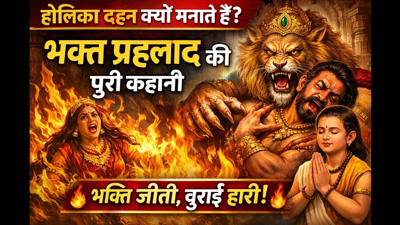 ✅ क्यों किया जाता है होलिका दहन ? भक्त प्रह्लाद की सच्ची भक्ति और होलिका का अंत |होलिका दहन कथा 2026