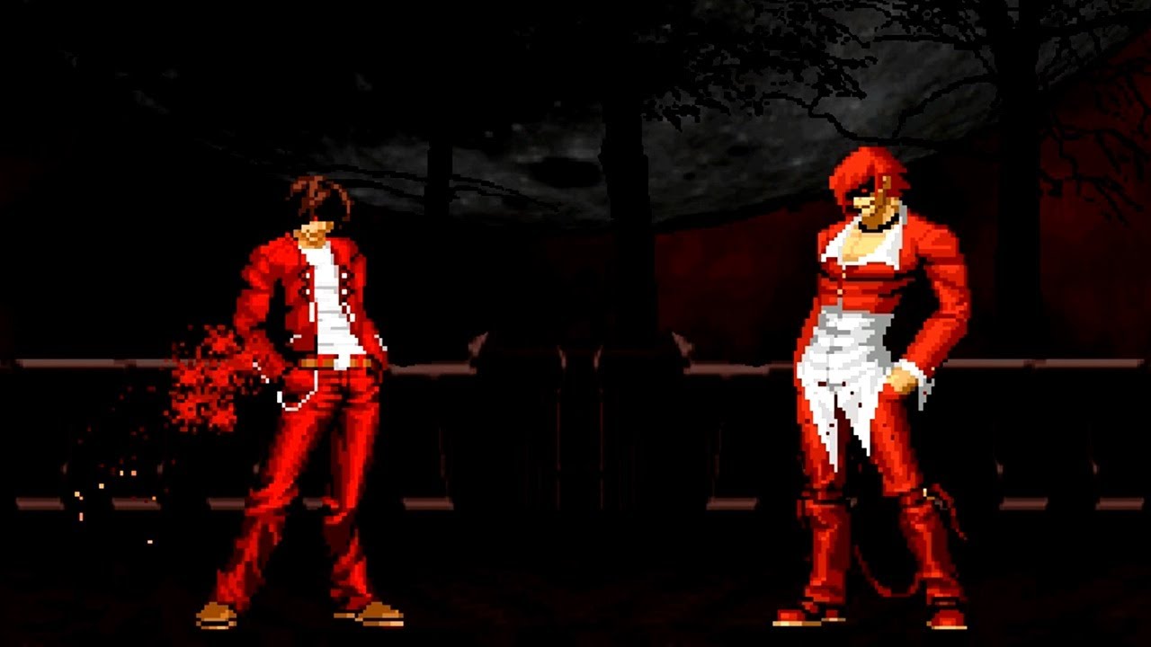 BTW MUGEN - Clone Kyo Blood vs. Clone Iori Blood (2024, All Modes)
