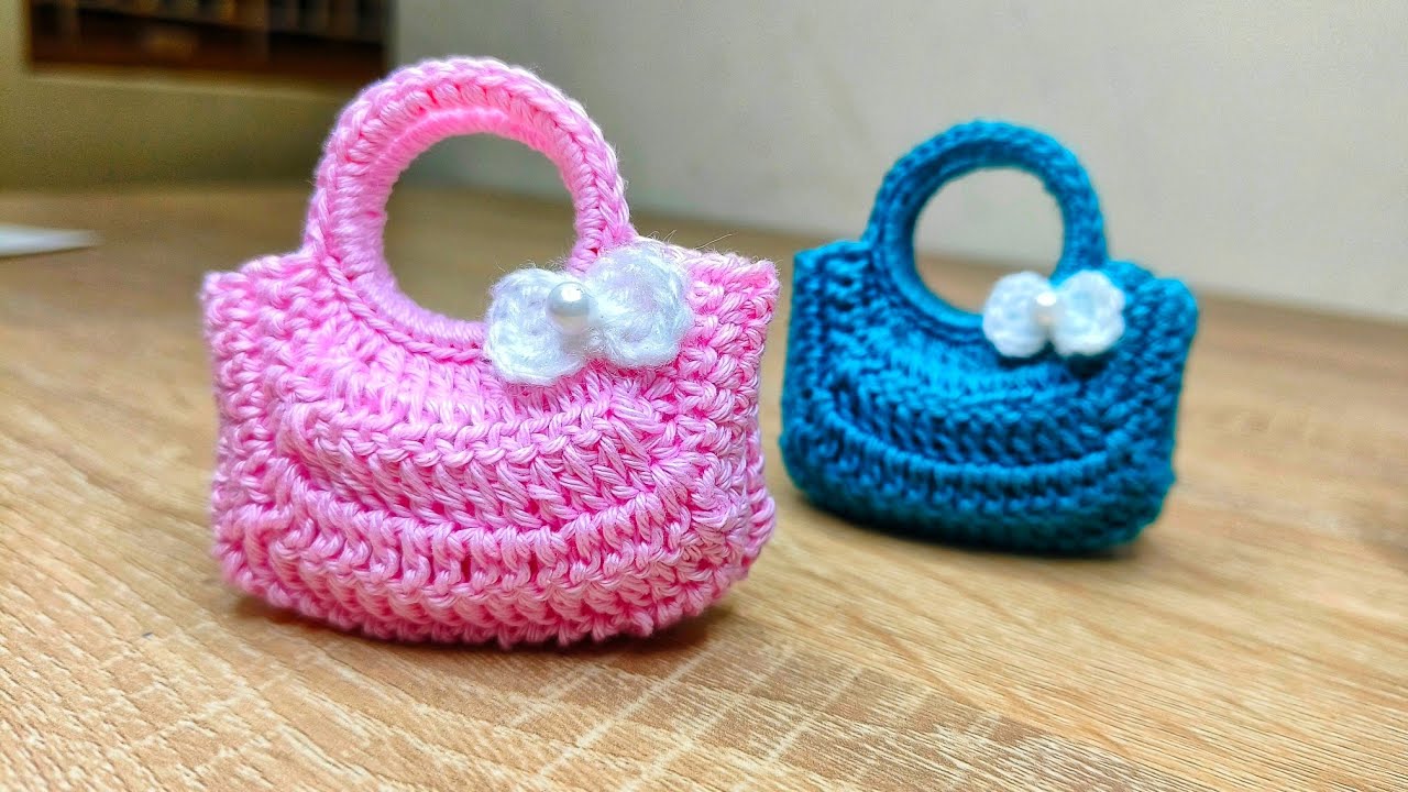 Fabulous!!😍Crochet Cute Mini Bag /miniature keybag /bolsa de ganchillo/bolsa de croché #crochet