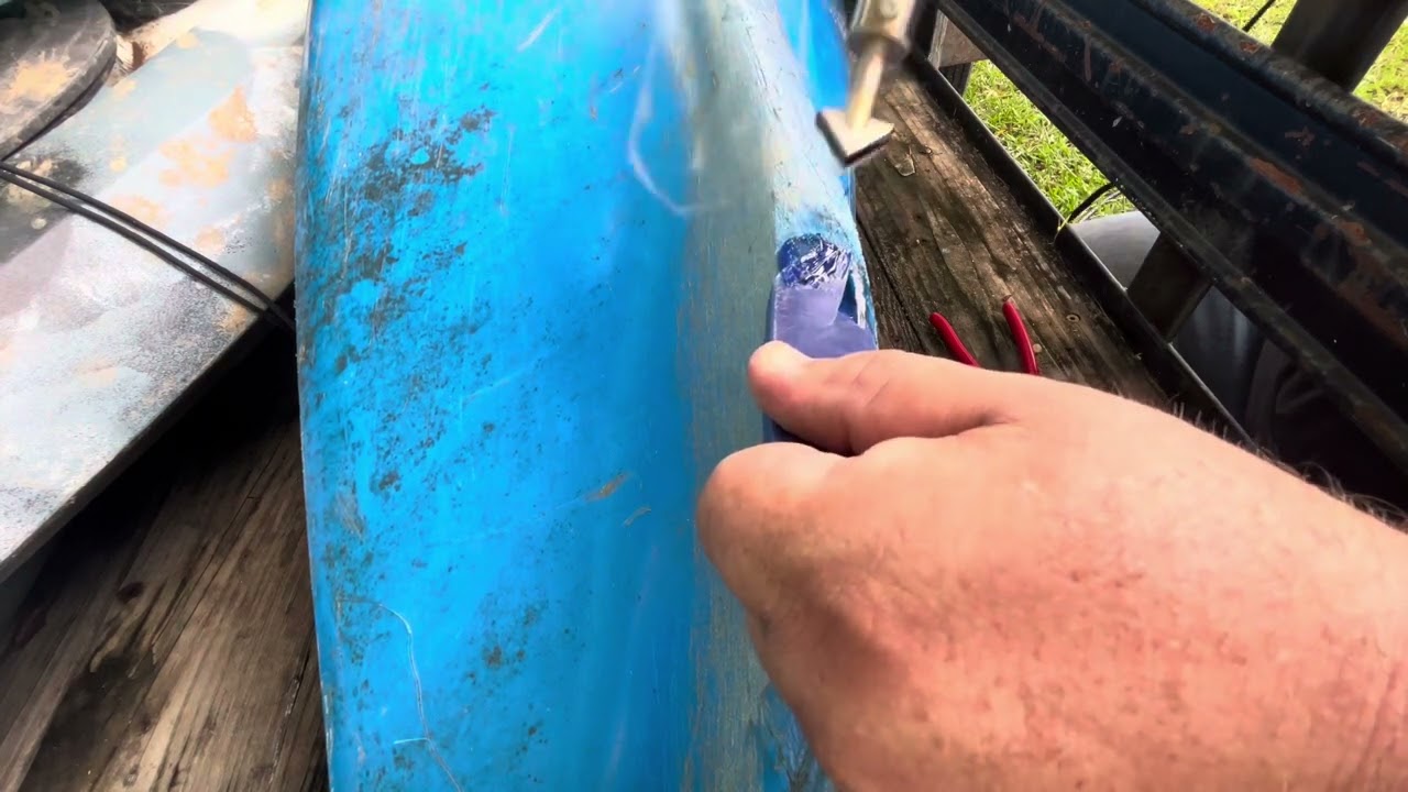 Kayak Has a Hole .. Repair Tutorial  ( plastic welding )