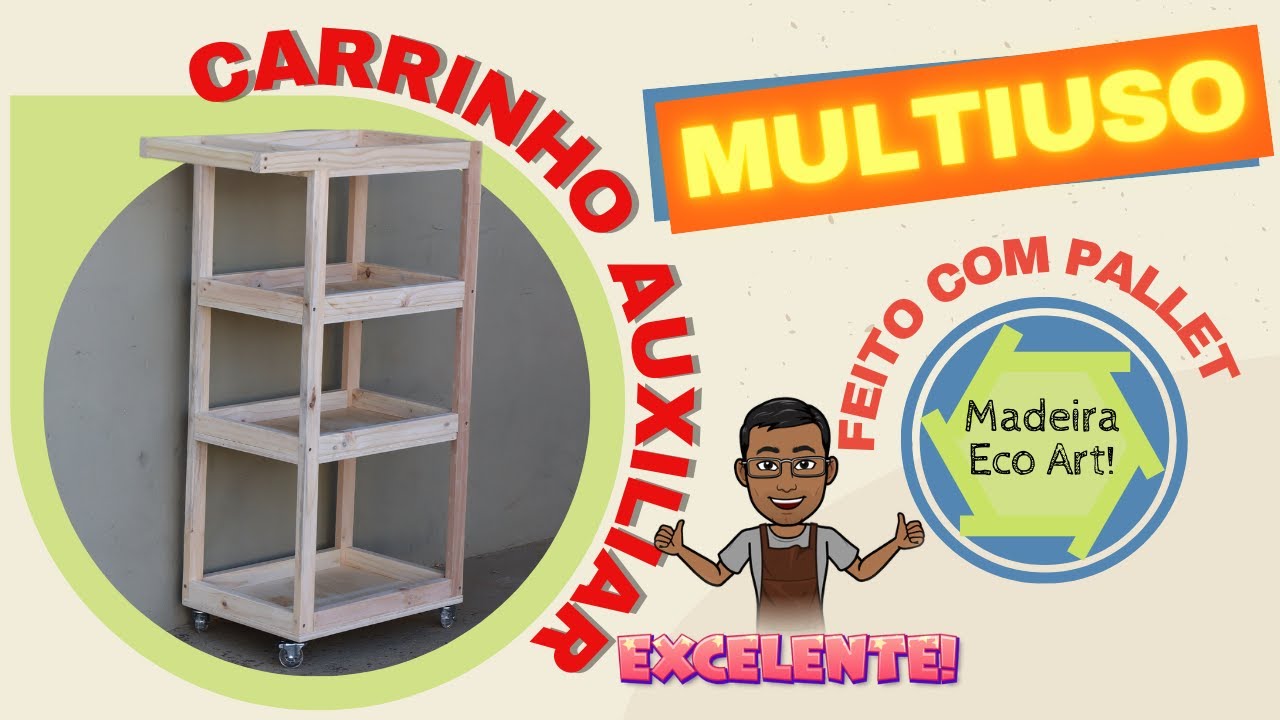 AVISO: Antes do seu próximo projeto de marcenaria, ASSISTA ESSE VIDEO! Carrinho auxiliar 100% pallet