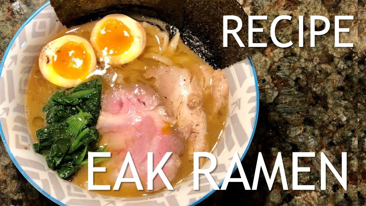 Eazy EAK Ramen Recipe with Slow Cooker. 家系ラーメンの作り方 (ASMR)