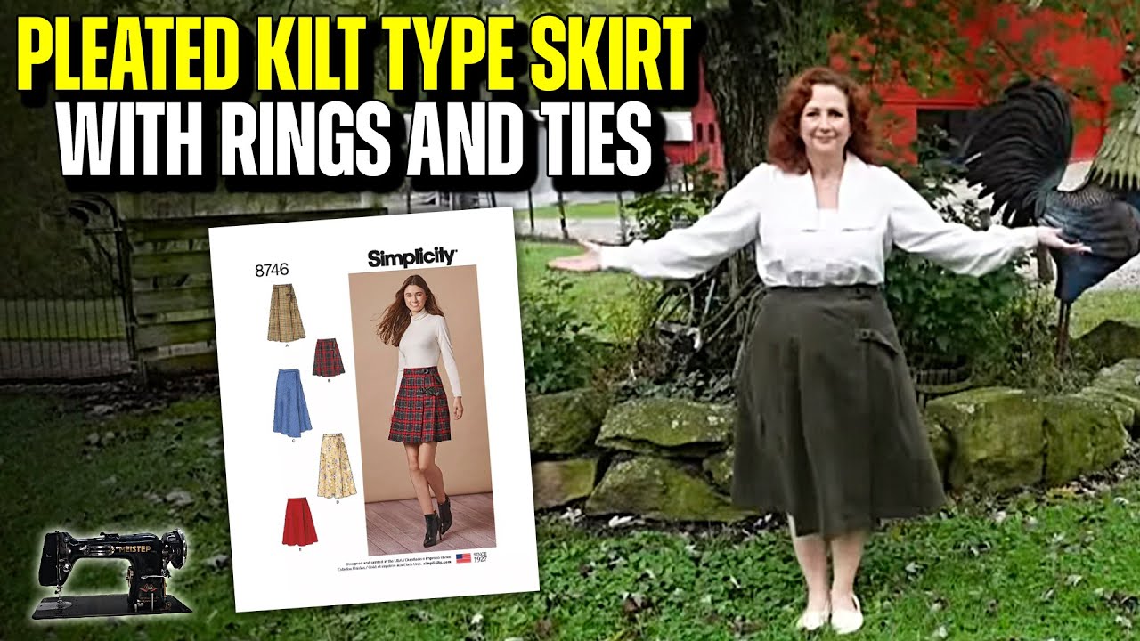 Sewing Simplicity 8746 Pleated Kilt Type Skirt with rings and ties