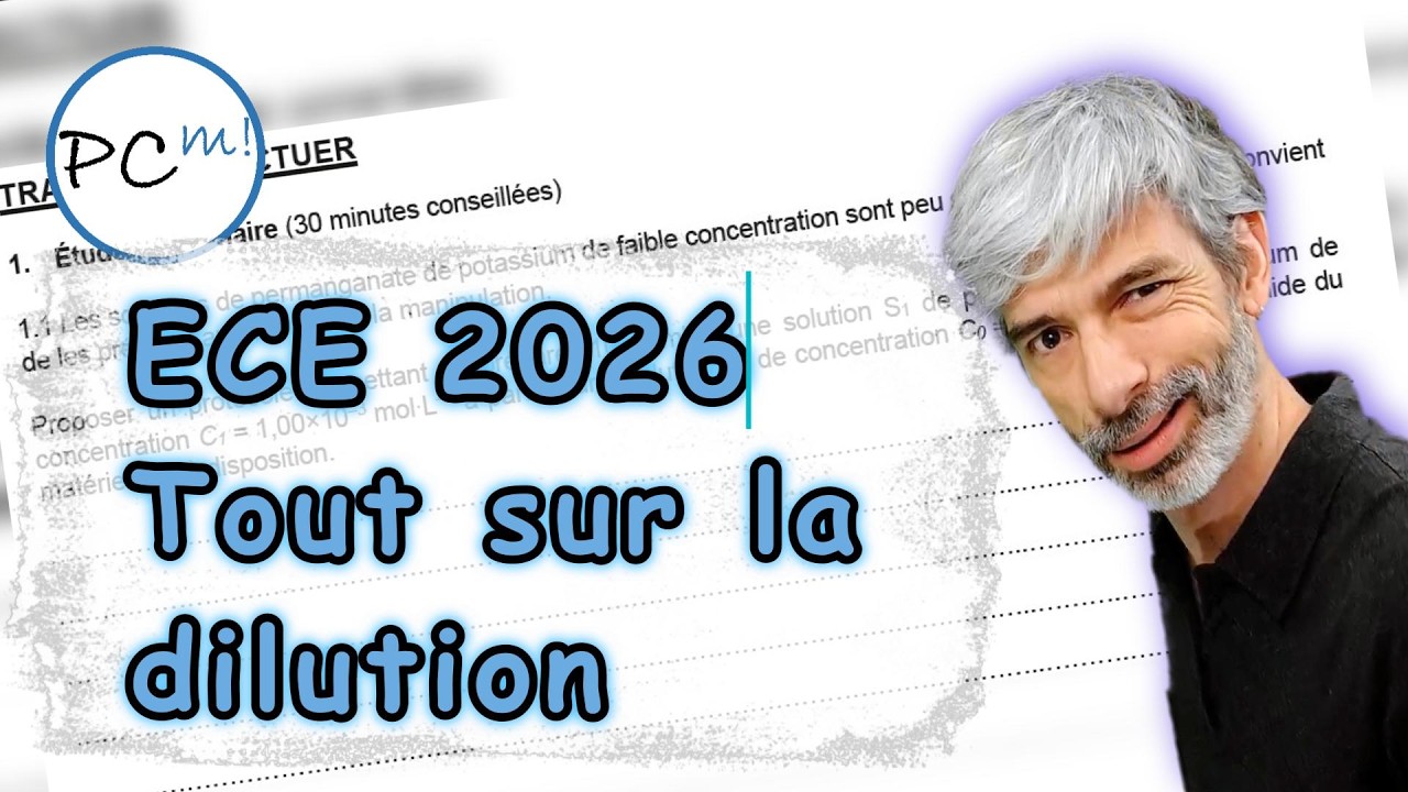 1 vidéo pour 21 sujets d'ECE avec une dilution à réaliser ! Bac spécialité physique chimie.