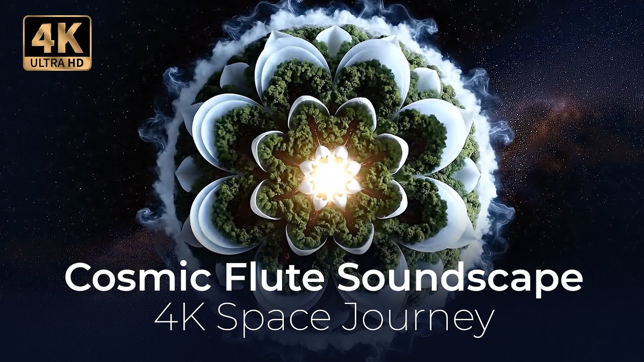 4K Cosmic Flute Soundscape 🌙 Deep Meditation Music for Stress & Anxiety Relief