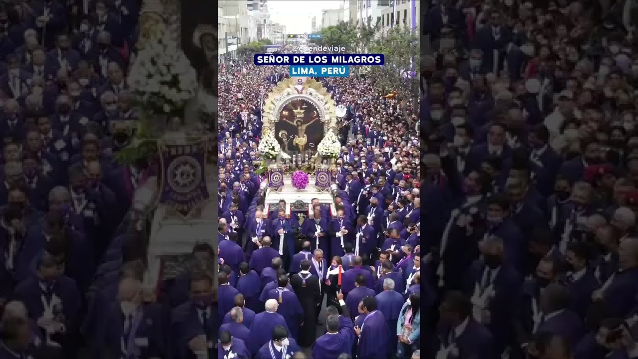 As&iacute; es la #procesi&oacute;n del #Se&ntilde;orDeLosMilagros en #Lima #Per&uacute;
